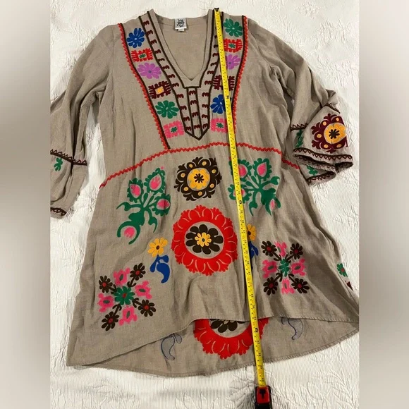 Ivy Jane boho dress with fun embroidery detail, large - Picture 5 of 9